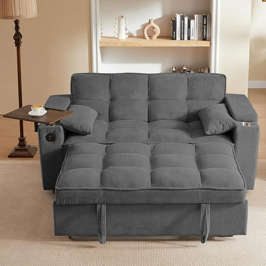 hansones 65'' 3-in-1 Folding Convertible Sofa Bed, Queen Size Pullout Sofa by hansones