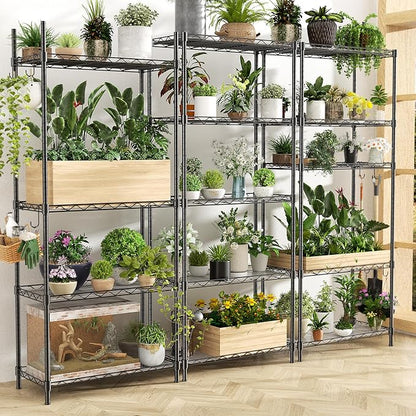 Storage Shelves, 21.3" W x 11.8" D x 58.5" H Wire Shelving Unit Loads 550LBS - Image 7