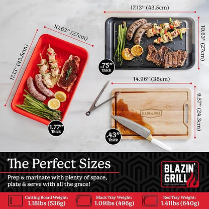 BLAZIN' GRILL Prep and Serving Trays | Set of 3 Stackable, Melamine Trays - Image 2