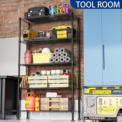 REGILLER 5-Wire Shelving Metal Storage Rack Adjustable Shelves, Standing - Image 4