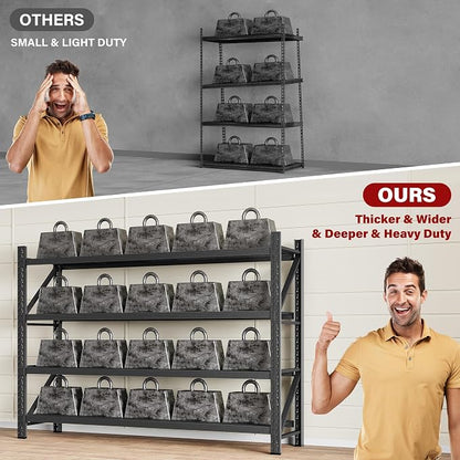71.3" Wide Heavy Duty Garage Shelving Units, 5000LBS Deep Storage Shelves - Image 8