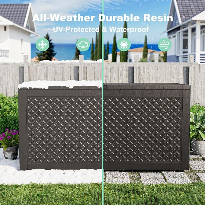New 100 Gallon Outdoor Storage Box, Resin Deck Boxes Waterproof, Indoor Outdoor - Image 7
