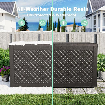 New 100 Gallon Outdoor Storage Box, Resin Deck Boxes Waterproof, Indoor Outdoor - Image 7