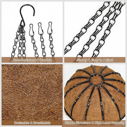 14 Inch Metal Hanging Basket - Image 3