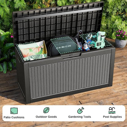 60 Gallon Deck Box, Resin Outdoor Storage Box - Image 5