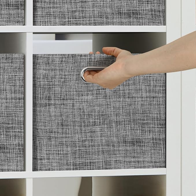 Posprica Closet Storage Bins, 4 Pack Large Closet Shelf Organizers, Linen - Image 6