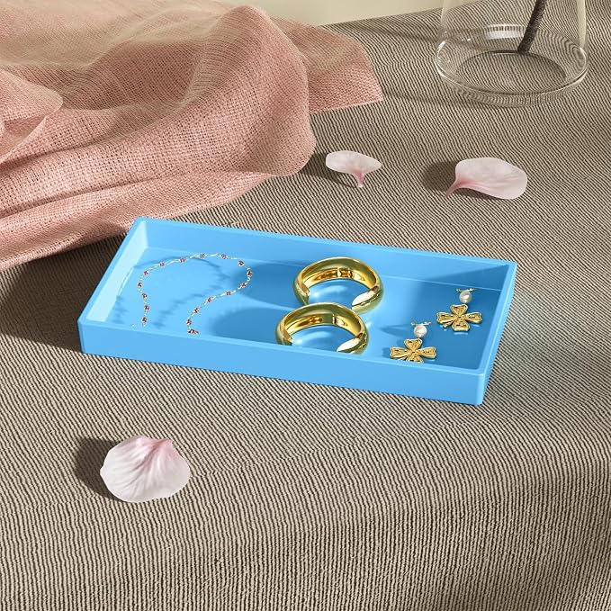 Vanity and Bathroom Tray, 7.7" ABS Countertop Organizer, Waterproof Vanity Tray - Image 5