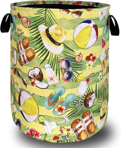 Happy Summer Time Laundry Hamper by SELIONLIKN