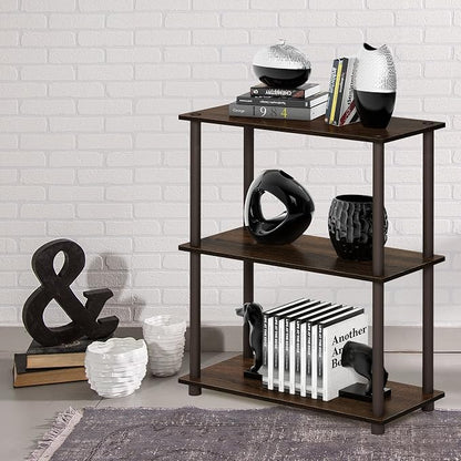 Furinno TURN-N-TUBE Storage Shelves, 3-Tier Book Shelf, Corner Shelf, Toolless - Image 2