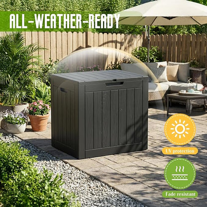 Vixzen 35 Gallon Deck Boxes Outdoor Waterproof, Lockable Resin Storage Box - Image 6