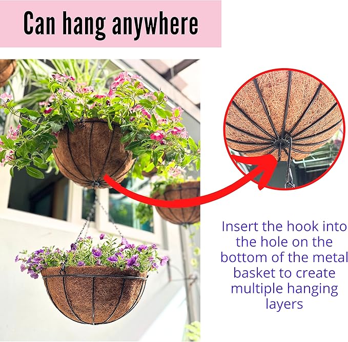 LaLaGreen Hanging Baskets for Plants Outdoor Extra Large Hanging Planter - Image 5