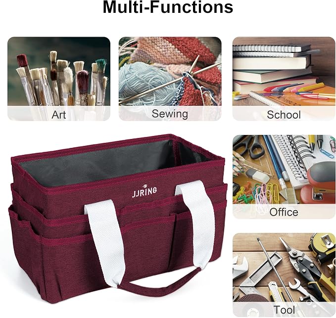 JJRING Craft Organizer Tote Bag, Art Storage Caddy - Image 5