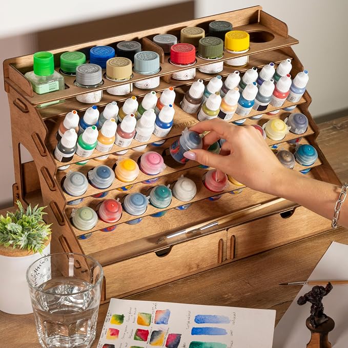 Plydolex Wooden Craft Paint Storage Rack Organizer - Image 5