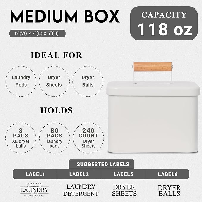 ZOES HOMEWARE 3-Set Laundry Room Organization and Storage | Modern Farmhouse - Image 5