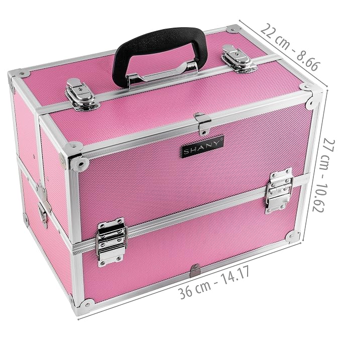 SHANY Essential Pro Makeup Train Case Cosmetic Box Portable Makeup Case - Image 4