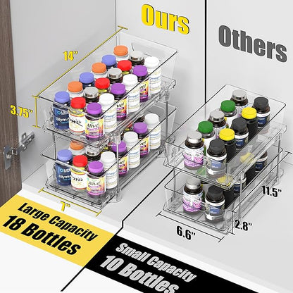 Simple Houseware 2Pcs 2-Tier Slim Drawer Cabinet Pull-Out Organizer - Image 3