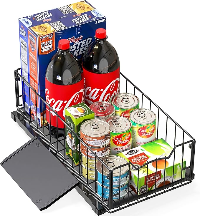 Simple Houseware Pull-Out Cabinet Sliding Basket, 17.2Dx9.7Wx5H, Under Sink or - Image 5
