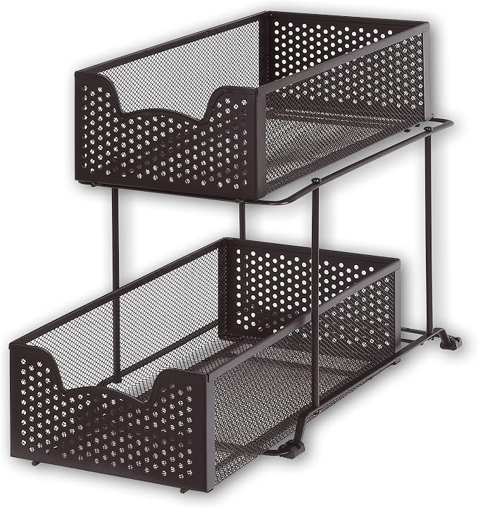 Simple Houseware 2 Tier Sliding Cabinet Basket Organizer Drawer - Image 5
