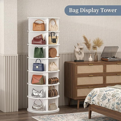 Cushore 7 Tier Rotating Shoe Rack Tower, 360° Spinning Shoe Display Lazy Susan - Image 5