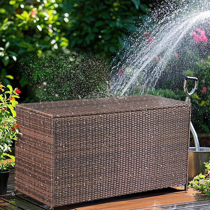 AVAWING 180 Gallon Wicker Deck Box - Image 9