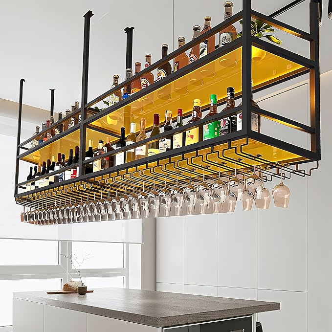 31.4IN Acrylic Ceiling Wine Glass Rack - Image 7