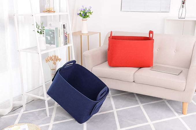 Storage Basket Felt Storage Bin Collapsible& Convenient Box Organizer - Image 6