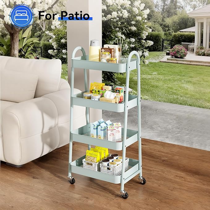 NEWBULIG 4-Tier Metal Rolling Cart - Image 8