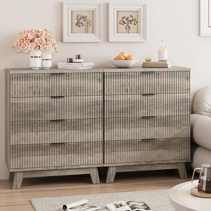 Fluted Nightstand, 31.5" Wide Side Table - Image 7