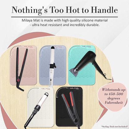 Vanity Accessories Heat Resistant Mat – Silicone Flat Iron & Curling Iron Holder - Image 8