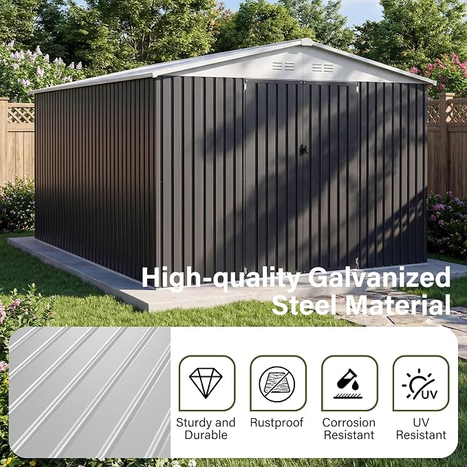Polar Aurora 10x16 Outdoor Storage Shed, Garden Shed - Image 3