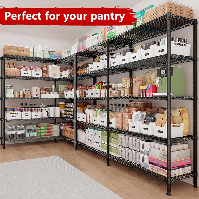 REIBII 70" W Storage Shelves Load 1600LBS, Metal Shelving 5-Tier Wire Shelving - Image 4