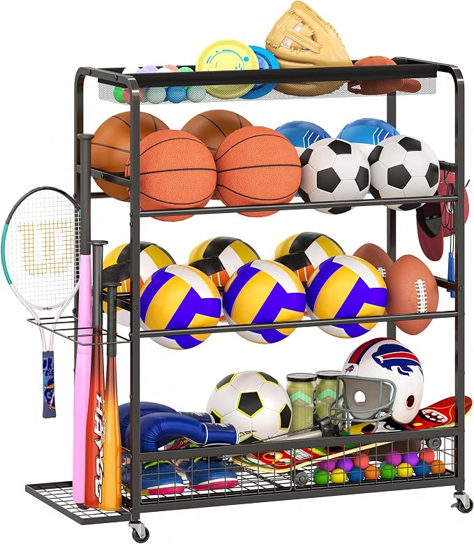 Garage Sports Equipment Organizer, Sports Ball Organizer by Unknown