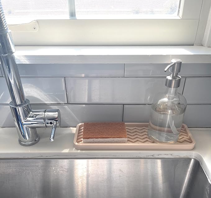 Happitasa Silicone Kitchen Sink Organizer Tray, Sponge Holder and Countertop - Image 5