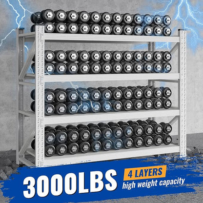 BYNSOE 48" W Storage Shelves 3000lbs Garage Metal Shelving Heavy Duty Garage - Image 4