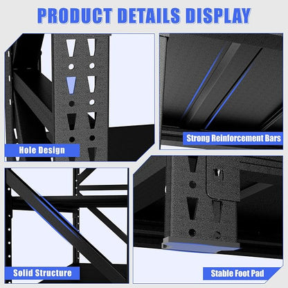 Heavy Duty Warehouse Shelving 4-Tier Industrial Steel Storage Shelves, 2600LB - Image 4