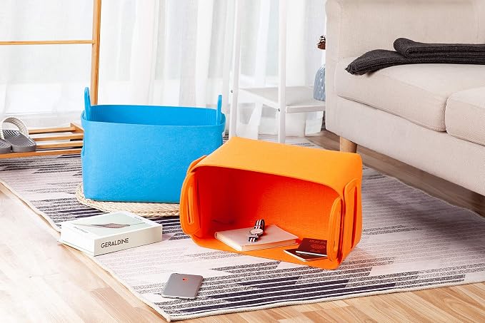 Minoisome Storage Basket Felt Storage Bin Collapsible& Convenient Box Organizer - Image 3