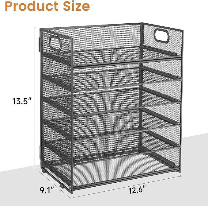 Subekyu 6-Tier Desk Paper Organizer, Desktop File Letter Tray - Image 6