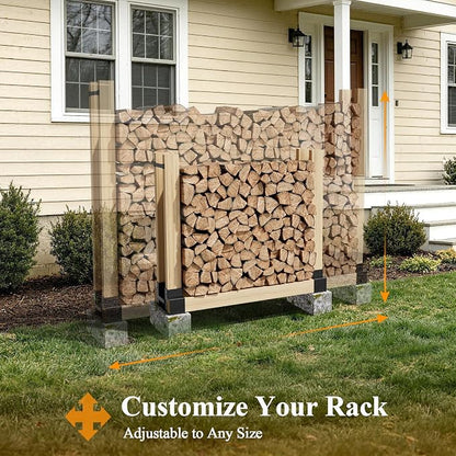 Mr IRONSTONE Firewood Rack Outdoor Indoor, Adjustable to ANY Length Firewood - Image 4