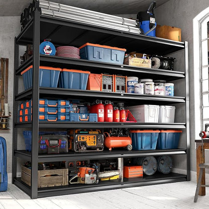 REIBII 84.1" H Garage Shelving, 3500LBS Storage Shelves Heavy Duty, Adjustable by REIBII
