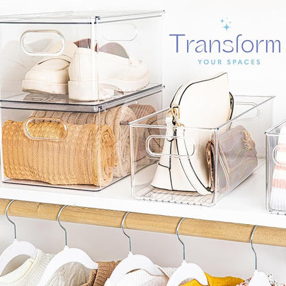 primebox Plastic Food Storage 6 Pack Clear Container Bin - Image 2
