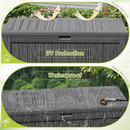 Devoko 125 Gallon Outdoor Storage Box, Waterproof Resin Deck Box - Image 5