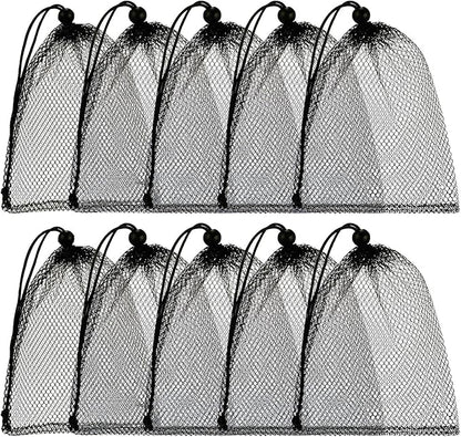 TecUnite 10 Pcs Mesh Bags Drawstring Laundry Bags Large Nylon Mesh Gift by TecUnite