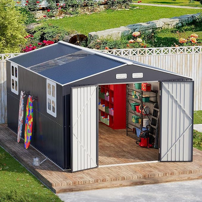 10x16 FT Metal Outdoor Storage Shed by WELYAS