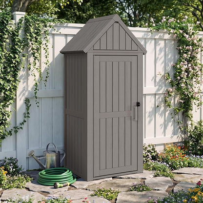Bifanuo Deck Box Storage Shed Outdoor Storage Cabinet, Vertical Waterproof by Bifanuo