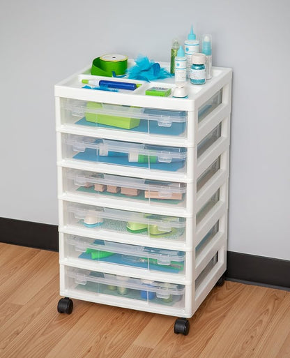 IRIS USA Rolling Cart with Drawers |Made in USA| 6-Tier Cases - Image 11