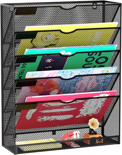 Hanging Wall File Organizer 6 Tier Wall Mounted Mail Paper Folder Holder by GDINDINFAN