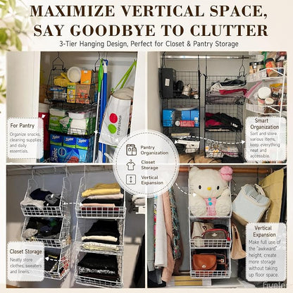 X-cosrack 3-Tier Hanging Closet Organizer, Laundry Room Organization | Space - Image 6