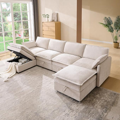 116.54" Sectional Couches for Living Room, Cloud Couch Sectional by wow97EnrichYourLivingspace