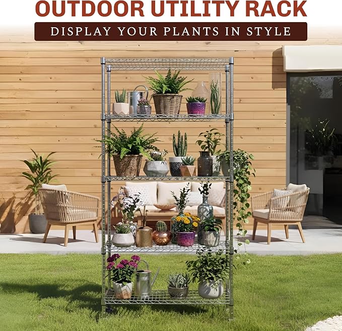 5-Tier NSF-Certified Steel Storage Shelves Rack - Image 6