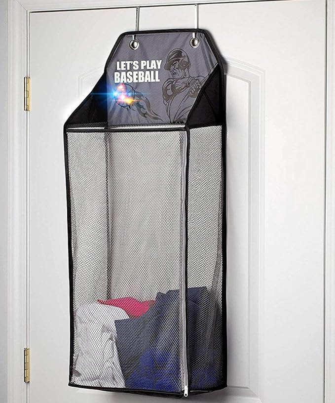 Store & Score Over The Door Hanging Kids Fun LED Baseball Light-Up Collapsible - Image 2